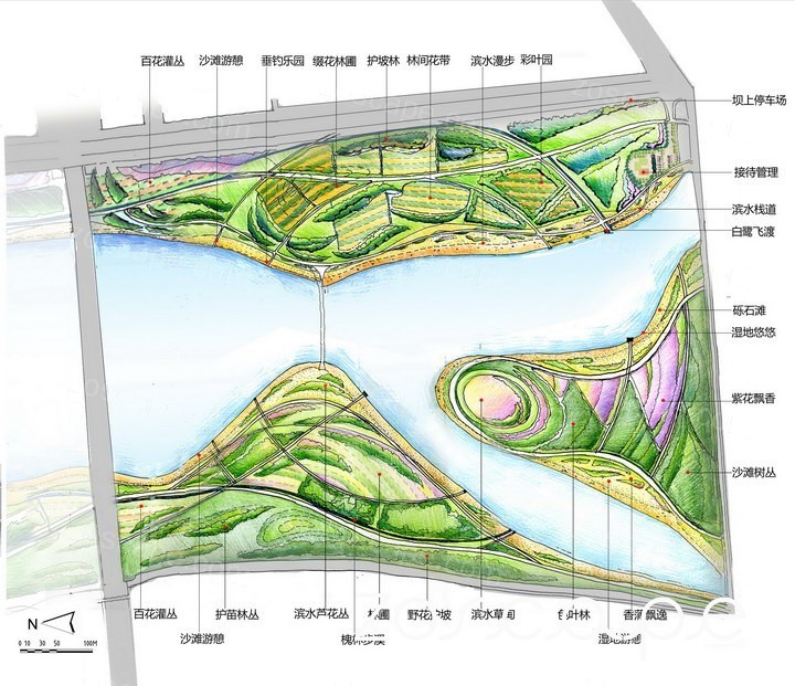 滨河景观规划总平面图