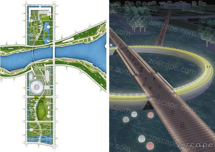 佛山市中央公园景观规划设计总平面图