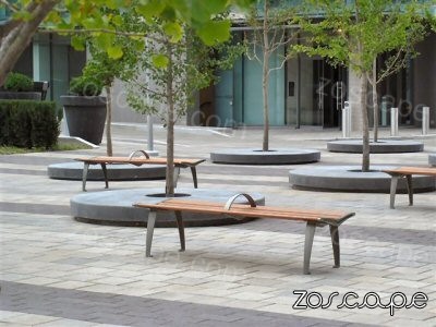 街头创意坐凳树池组合