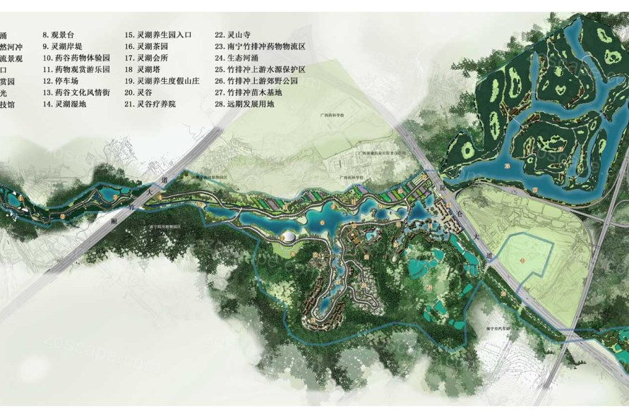 广西南宁滨江流域水系及生态旅游景观规划设计