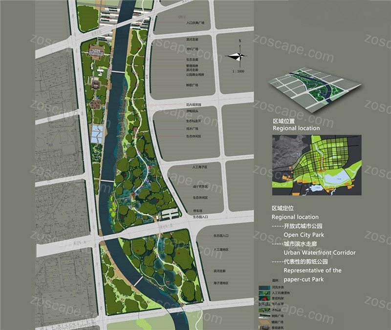木漕涧河岸规划及滨江公园景观规划设计-平面图
