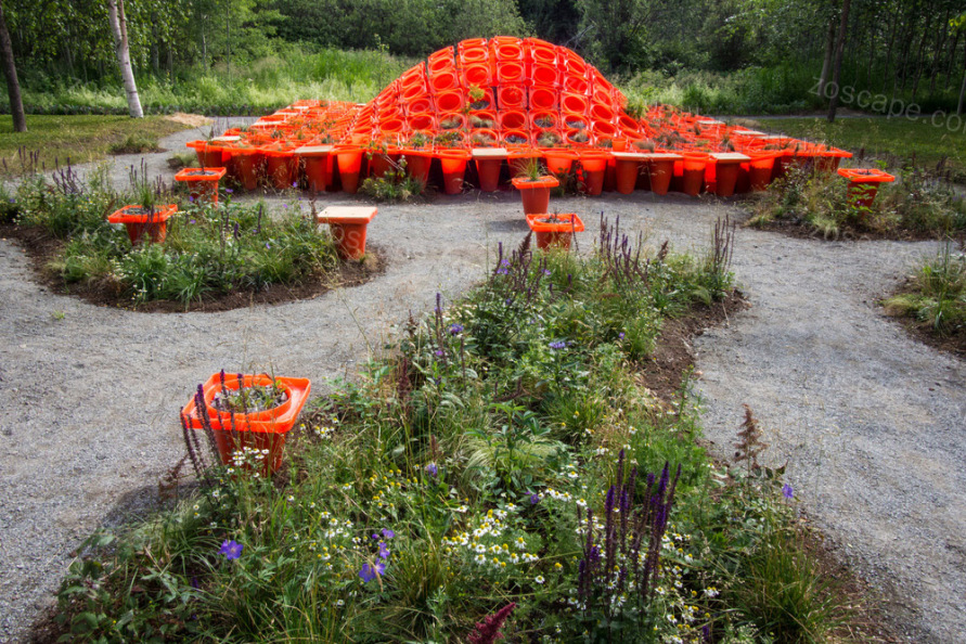  景观 视觉艺术 设计 自然   景观意向图   新花园艺术装置设计    椎体花园  花园艺术 加拿大 国际花园节   ...
