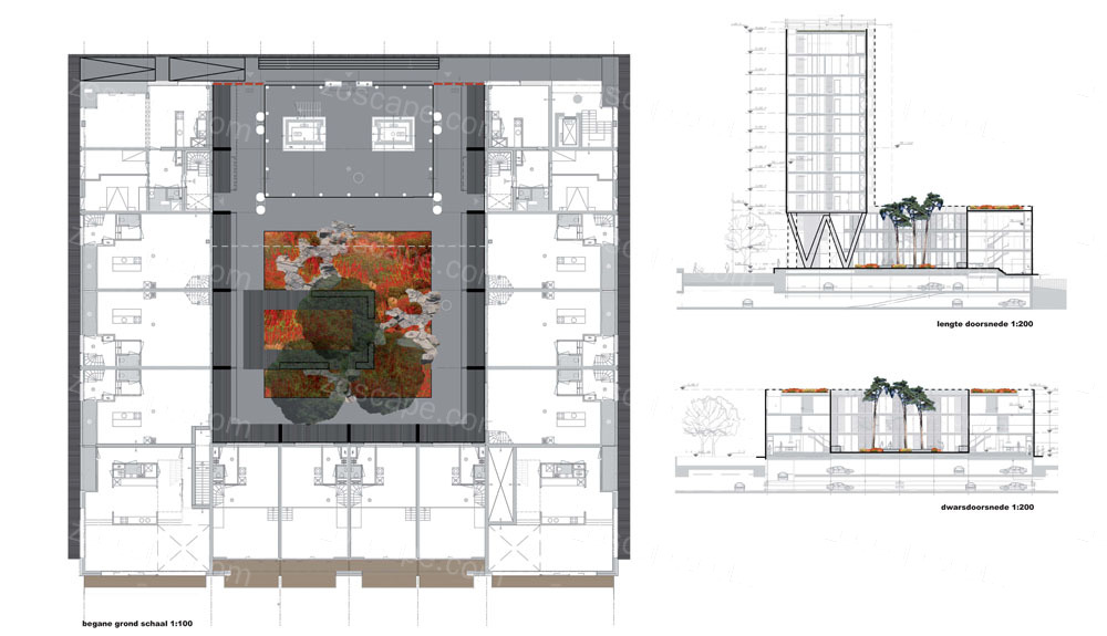 荷兰  Gershwin住房和办公混合区景观规划设计方案
