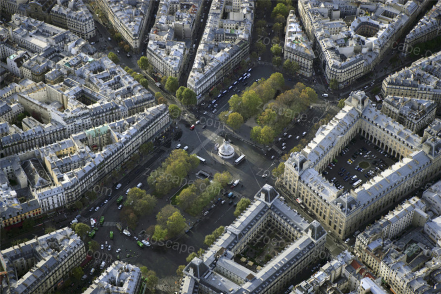 巴黎   纪念性广场  街头绿地 广场  线性广场 广场景观效果图 