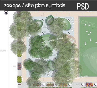 PSD  平面图素材 平面图 植物素材 景观设计  园林 源文件