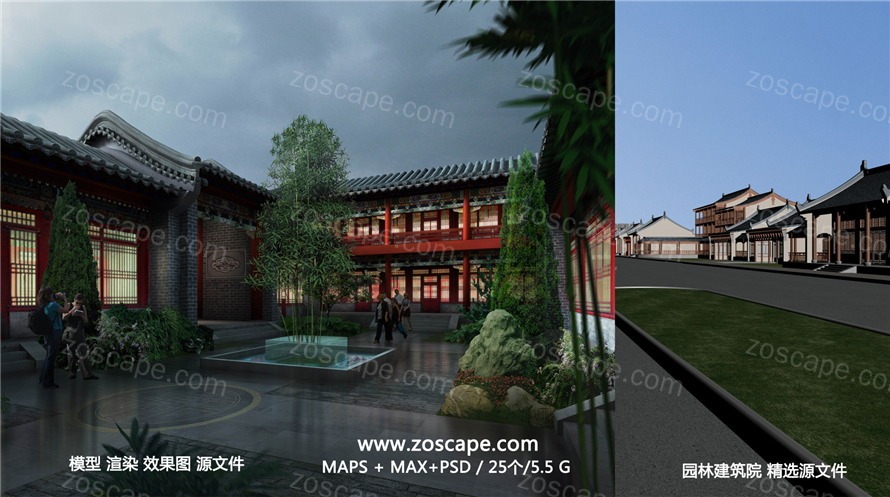 中式古建筑场景-3d高精古建模型-全模渲染文件（三）