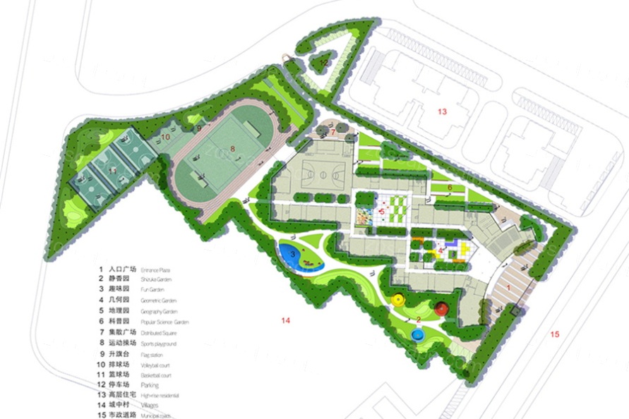 华南师范大学附属清城小学—现代简约风格校园景观设计