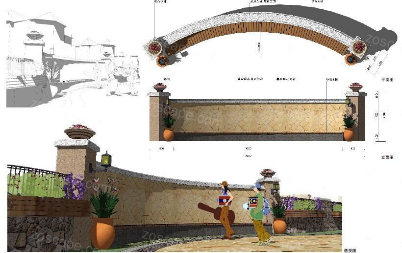 呼和浩特西班牙风格住宅花园园林景观设计方案文本