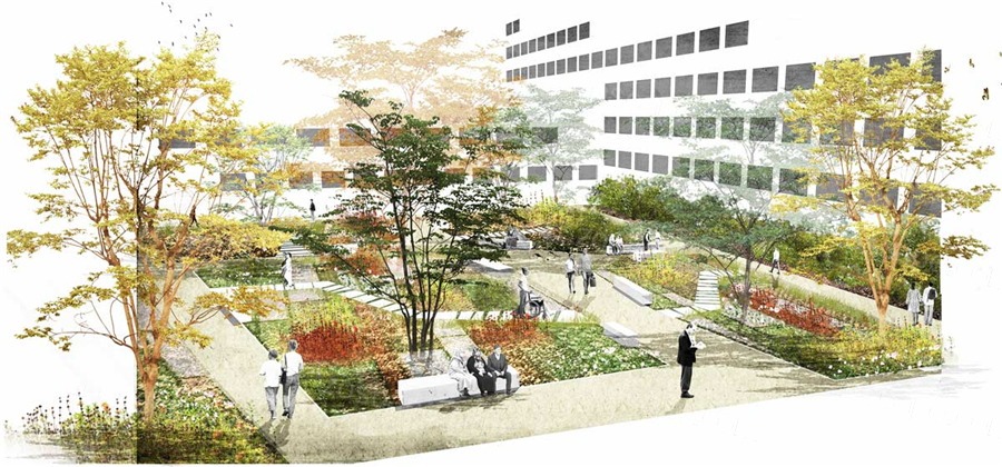 Brussels 校园医院及广场景观规划设计