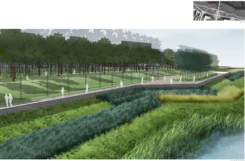 城市河道景观之雨水花园 -秦皇岛石河道景观概念方案设计