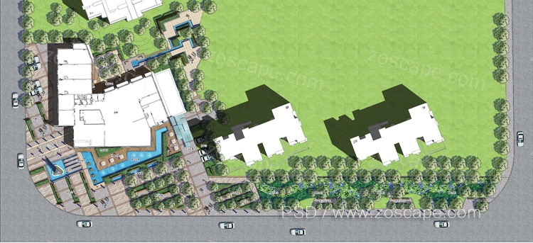 商业会所入口-高档住宅区主入口园林景观设计总图