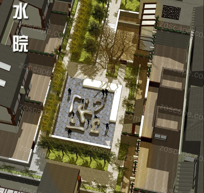 重庆龙湖睿城中式大院-豪华别墅区景观设计方案+施工图