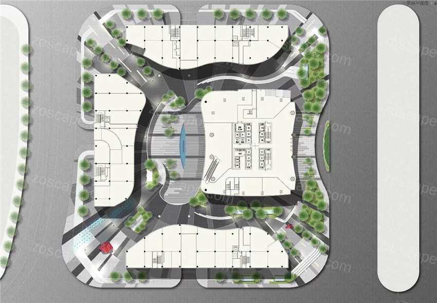 三个方案-现代城市中心商业购物广场园林景观设计方案文本