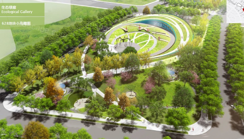 城市CBD中央商务绿地-文化生态公园-标志性商务公园景观设计方案文本
