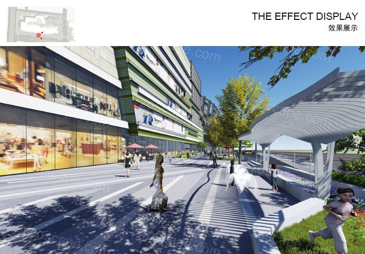   购物广场综合体项目-滨河商业空间+屋顶花园+住宅园林景观方案设计