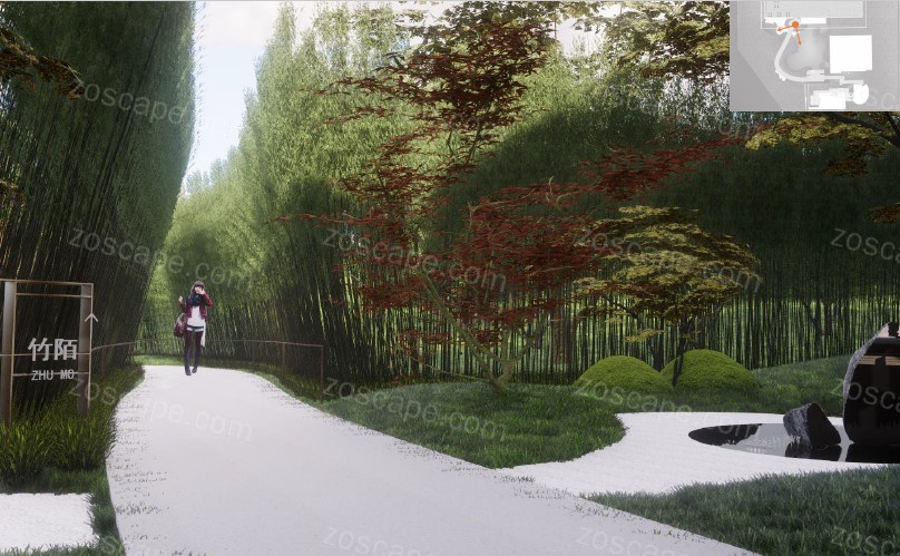  礼曲画竹石乐元素-龙湖某示范区景观概念设计文本