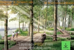 旅游规划风景旅游区滨江公园景观设计效果图psd下载 to 园林景观设计意向图库-园林景观学习网