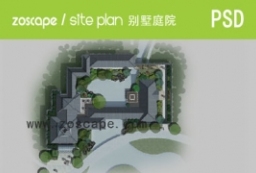 中式庭院别墅园林景观方案总平面图psd下载 to 园林景观设计意向图库-园林景观学习网