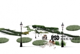 一组PSD配景素材-园林景观效果图植物素材 to 园林景观设计意向图库-园林景观学习网