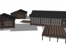 中式古典建筑模型-日式风格建筑sketchup模型 to 园林景观设计意向图库-园林景观学习网