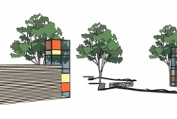 公园入口节点设计-滨江风光带入口景墙sketchup模型 to 园林景观设计意向图库-园林景观学习网