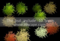 原创景观平面图植物图例-2d tree PS植物素材下载 to 园林景观设计意向图库-园林景观学习网