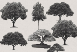 园林植物盆景-树木盆景PS笔刷素材下载 to 园林景观设计意向图库-园林景观学习网