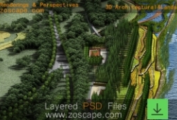 水·空间·印象-海河风景区滨水景观设计鸟瞰图效果图下载 to 园林景观设计意向图库-园林景观学习网