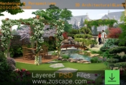 花园庭院-植物园-花卉园PSD效果图源文件 to 园林景观设计意向图库-园林景观学习网