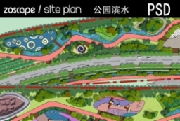 PSD滨海新区生态景观带概念性设计景观总平面图 to 园林景观设计意向图库-园林景观学习网