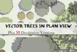 30种国际灰调彩平植物图例-国际范彩平树素材 to 园林景观设计意向图库-园林景观学习网
