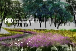 湿地景观植物配景素材-乔灌草植物PSD素材 to 园林景观设计意向图库-园林景观学习网