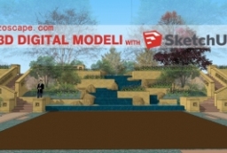 公园跌水水景景观模型-公园景观节点SU模型下载 to 园林景观设计意向图库-园林景观学习网