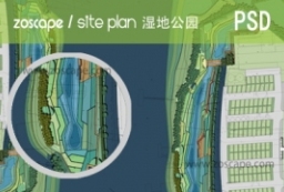 景观规划总平面图-带状滨水公园psd平面图下载 to 园林景观设计意向图库-园林景观学习网