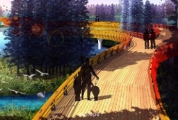 乡土景观演绎-景观栈桥-燕尾洲公园景观方案（第一轮） to 园林景观设计意向图库-园林景观学习网
