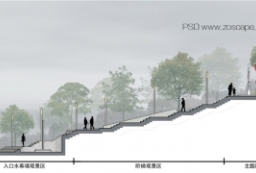 烟墩山体公园景观改造-生态公园立剖面图PSD下载 to ZOSCAPE_建筑室内景观规划设计与工程的资源共享平台