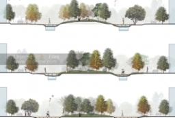 滨河生态湿地公园-户外休闲绿地空间驳岸PSD剖面图 to 园林景观设计意向图库-园林景观学习网