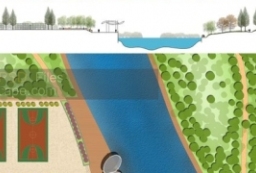 滨江带状公园-生态湿地公园亲水观景平台PSD分层剖面图 to 园林景观设计意向图库-园林景观学习网