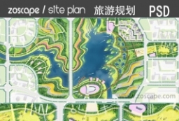 滨水公园psd总平面图-滨江景观规划公园PSD总平面图 to 园林景观设计意向图库-园林景观学习网