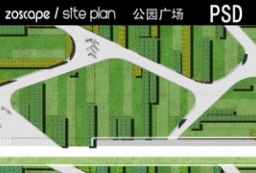 PLAN入口景观广场两方案总平面图PSD下载 to 园林景观设计意向图库-园林景观学习网