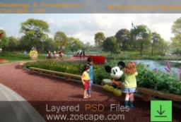 儿童公园效果图-水上乐园效果图PSD源文件 to 园林景观设计意向图库-园林景观学习网