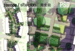 美国ATRE步行商业街景观规划设计总平面图-psd总平下载 to 园林景观设计意向图库-园林景观学习网