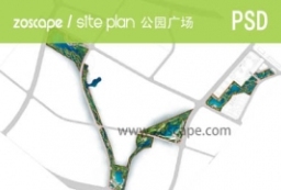 湿地公园彩色总图psd-景观规划设计psd总平面图下载 to 园林景观设计意向图库-园林景观学习网