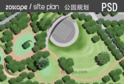 城市绿地-城市公园景观规划PSD平面图 to 园林景观设计意向图库-园林景观学习网