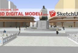 商业步行街su模型-步行街景观模型下载 to 园林景观设计意向图库-园林景观学习网