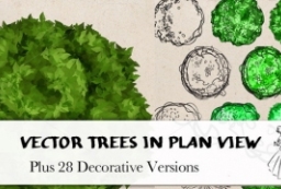28组手绘植物图例素材-plan view plants建筑和园林景观规划 to 园林景观设计意向图库-园林景观学习网