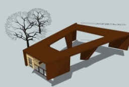 创意耐候钢景墙-现代耐候钢景观小品sketchup模型 to 园林景观设计意向图库-园林景观学习网