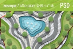 CITY PARK公园小广场概念规划总平面图psd下载 to 园林景观设计意向图库-园林景观学习网