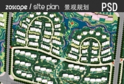 psd总图-大型组团社区规划-片区开发景观规划总图 to 园林景观设计意向图库-园林景观学习网