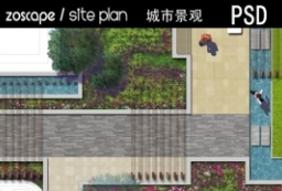 PSD公园广场小彩色总平面图下载 to 园林景观设计意向图库-园林景观学习网